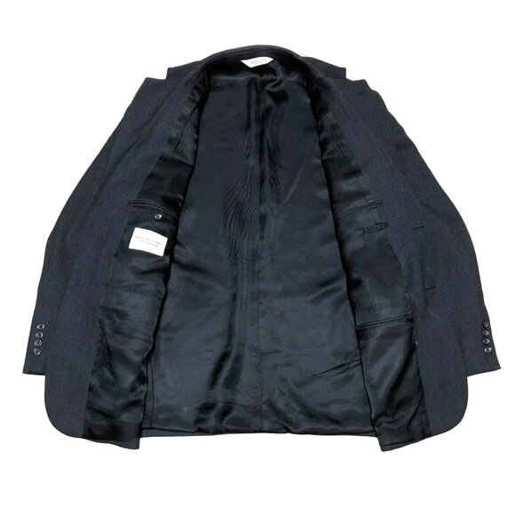 PRONTO UOMO LAMBS WOOL SPORT COAT SZ 40S BLACK LINED STRUCTURED 100% WOOL MENS - Picture 5 of 7